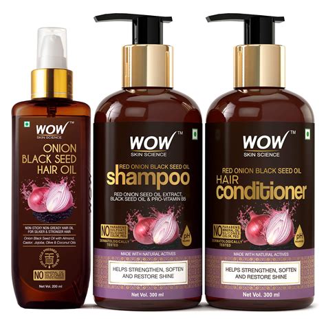 WOW Red Onion Black Seed Oil Shampoo + Conditioner | Skin science ...