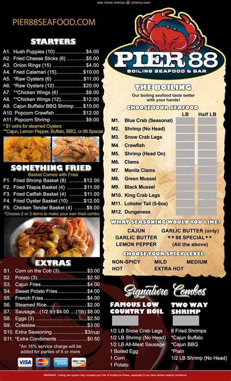 Online Menu of Pier 88 Boiling Seafood & Bar Avondale Restaurant ...