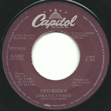 Red Rider - Lunatic Fringe (1981, Vinyl) | Discogs