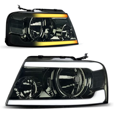 AUTOSAVER88 Switchback LED Tube Headlights Assembly Compatible with 04 05 06 07 08 Ford F150 F ...