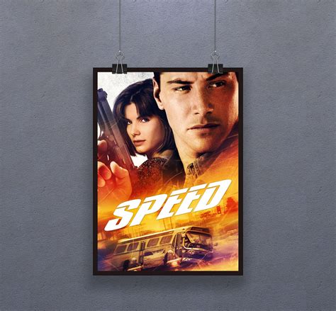 Speed 1994 Poster American Action Thriller Film Wall Decor Retro Cinema Keanu Reeves Dennis ...