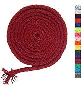 Amazon.com: 5mm * 295ft Macrame Cord Natural Cotton Rope 8 Strand Braided Cotton String for ...