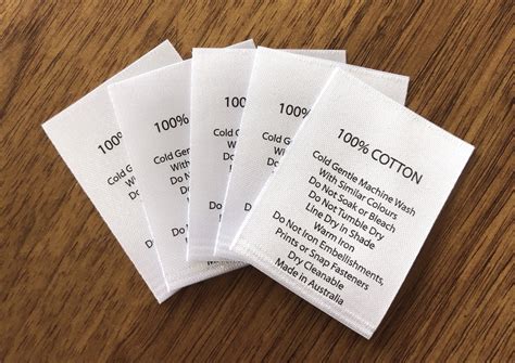 Washing Care Instructions Labels Satin Labels 100% Cotton | Etsy
