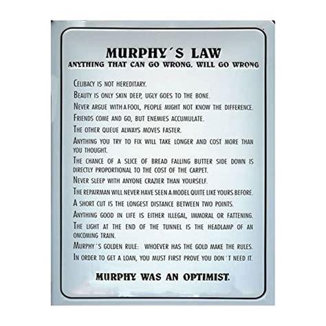 Amazon.com: Murphy's Law-Funny Sign Wall Art, Simple Retro Decor Print ...