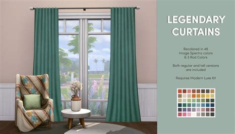 Legendary Curtain Recolors - The Sims 4 Build / Buy - CurseForge | Sims ...