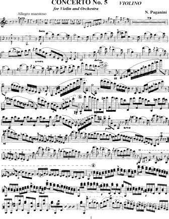 Violin Concerto No. 5 in A Minor (Niccolo Paganini) | Free Violin Sheet ...