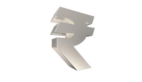 Premium Photo | Indian rupee inr currency symbol of india in metallic silver