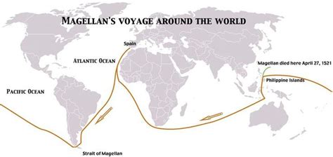 Magellan's route around the world | Ferdinand magellan, Magellan travel ...