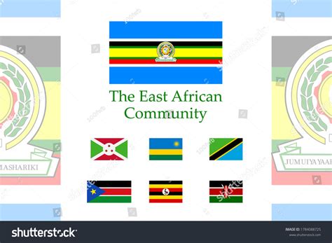 Set East African Community Flag Icons Stock Vector (Royalty Free) 1784088725