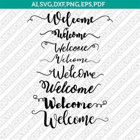 Welcome Sign SVG Pdf Silhouette Cricut Cutting File Clipart Png Eps Dxf – DNKWorkshop