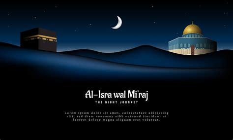 Islamic Background Design Template. Al-Isra wal Mi'raj means The night journey of Prophet ...