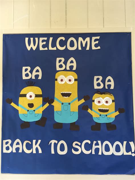 Back to school minion bulletin board | Thanksgiving bulletin boards ...