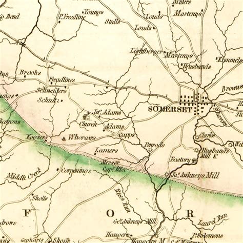 Vintage Map of Somerset County, Pennsylvania 1830 by Ted's Vintage Art