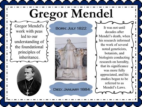 Gregor Mendel Mini-Biography with posters, timeline, and more ...