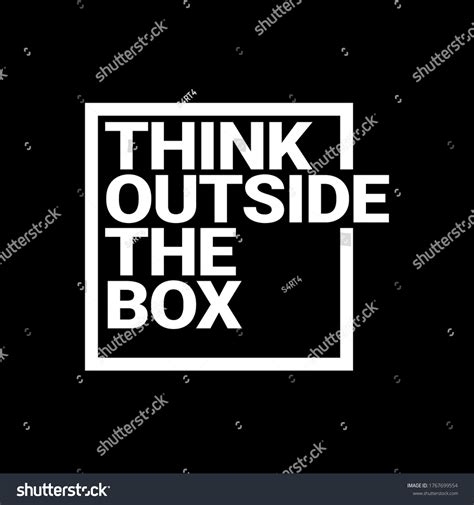 Think Outside Box Typography Quotes Vector Stock Vector (Royalty Free ...