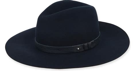 Rag & Bone Wool Wide Brim Fedora Hat in Navy (Blue) for Men | Lyst