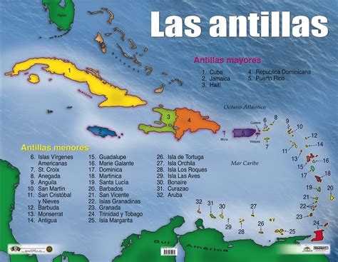 AES-C112 Mapa de las Antillas | Cuaderno de estudio bíblico, Mapa conceptual, Las antillas