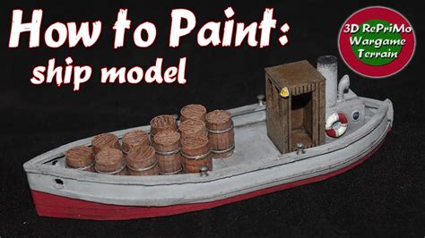 Tutorial: How to Paint a ship model/Painting Guide/Bemalung 3D gedrucktes Frachtschiff / WW2 / 1 ...