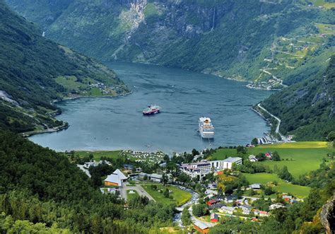 norway, Mountains, Lake, Houses, Ships, Geiranger, Nature Wallpapers HD ...