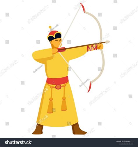 Mongolian Archer Traditional Naadam Festival Mongol Stock Vector ...