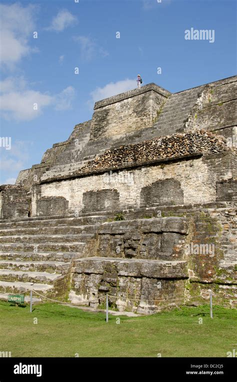 Belize, Altun Ha. Ruins of Mayan ceremonial site. Plaza B, Temple of ...