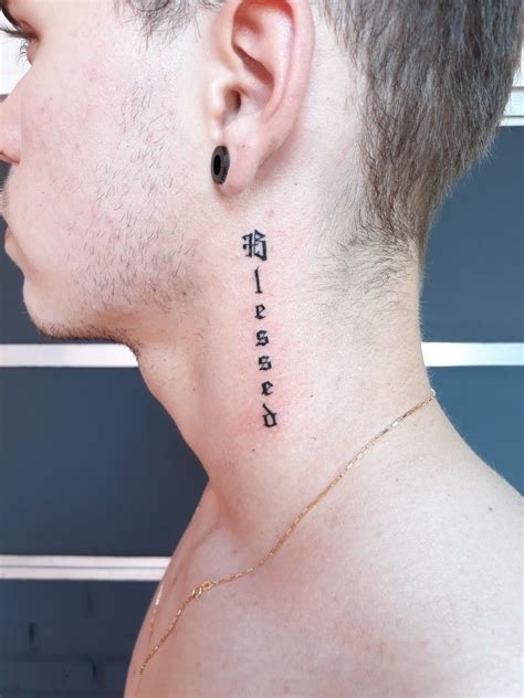 Blessed:bendito Small Neck Tattoos, Best Neck Tattoos, Bts Tattoos ...