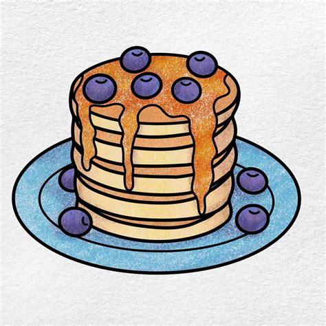 How to Draw Pancakes - HelloArtsy