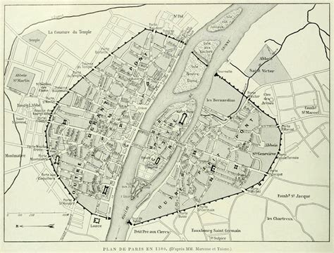 Map of Paris in 1300 | Map, Paris map, Old maps