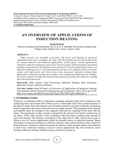 AN OVERVIEW OF APPLICATIONS OF INDUCTION HEATING