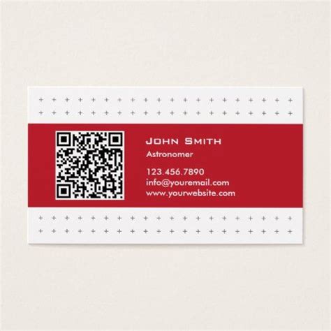 Astronomer Cool QR Code Red Label Business Card | Zazzle.com | Printing business cards, Lawyer ...