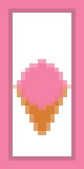 Minecraft - Strawberry Ice-Cream Cone Minecraft Banner