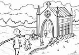 Coloring Dibujos Iglesia Igreja Drawi Communion Disegni Iglesias Toppng  sketch template