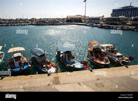 Limassol Marina harbor view with small fishing boats, southern part of Cyprus Stock Photo - Alamy