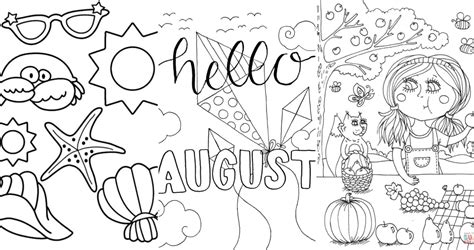 15 Free August Coloring Pages for Kids and Adults