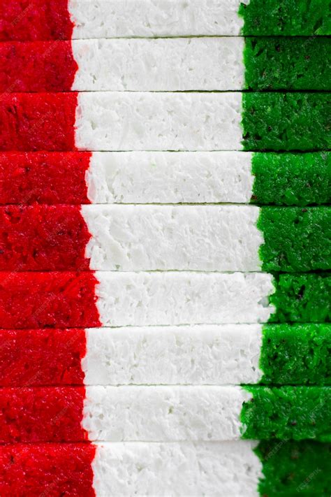 Free Photo | Delicious mexican flag pattern candy close up