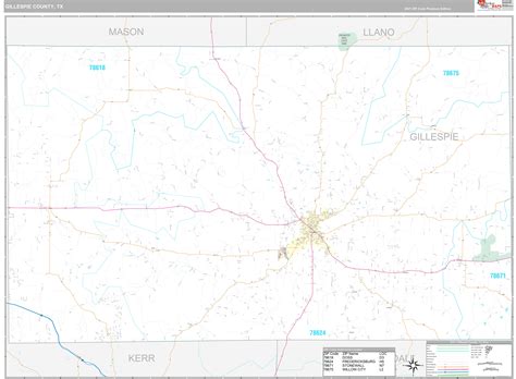 Gillespie County, TX Wall Map Premium Style by MarketMAPS - MapSales