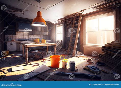 Interior House Under Construction Construction Site Decoration Real Estate Stock Illustration ...