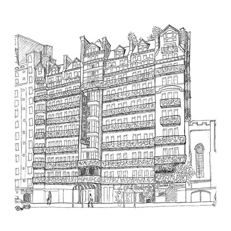 Chelsea Hotel NYC New York City Art Print Hand Drawing - Etsy