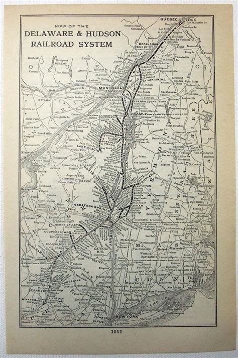 Original 1911 Map of the Delaware & Hudson Railroad | #1861015569