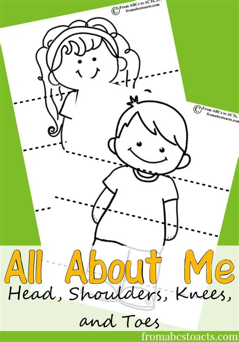 Printable Head Shoulders Knees and Toes Activity for Preschoolers - From ABCs to ACTs