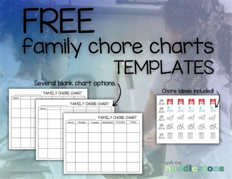 Free Family Chore Chart Templates - With the Huddlestons