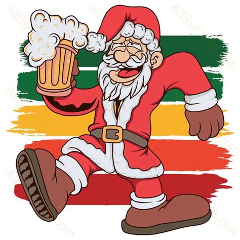 Santa Sunset Drunk Santa Beer Retro Color Sunset PNG - Etsy Australia