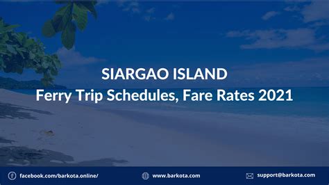 Siargao Ferry Schedule, Fare Rates 2021 - BARKOTA