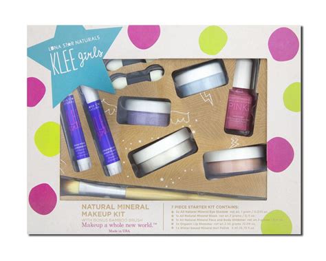 Luna Star - Klee Girls Natural Makeup, Makeup Kit - Up and Away with Bamboo Brush 7 pc - Walmart.com