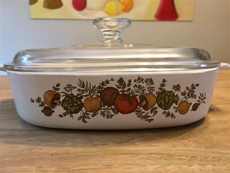 Vintage Pyrex Corning Ware Spice of life casserole dish with | Etsy