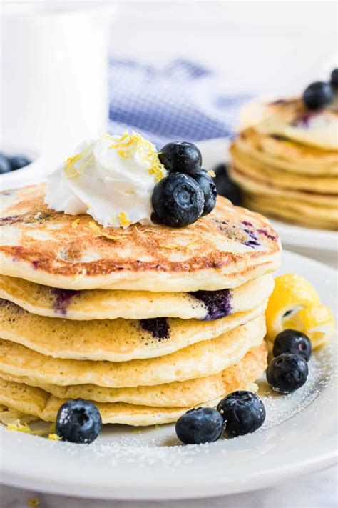 Lemon Blueberry Ricotta Pancakes • Pancake Recipes