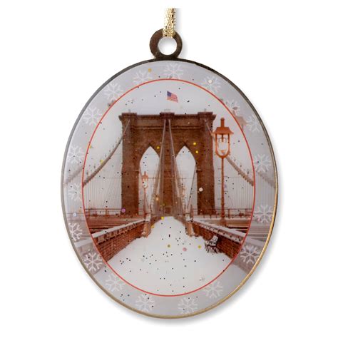 Santa on Brooklyn Bridge New York - Christmas Ornament - NY Christmas Gifts