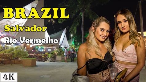 Nightlife in Rio Vermelho, Salvador, Brazil [4k] (Largo da Mariquita ...