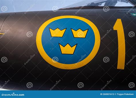 Swedish Airforce Emblem on a SAAB 35 Draken.. Editorial Stock Photo ...