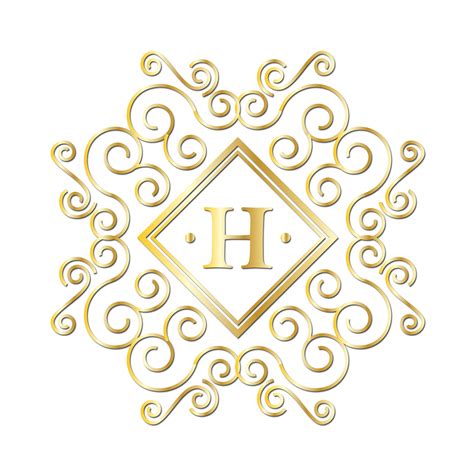 H Alphabet Gold Monogram Free Stock Photo - Public Domain Pictures